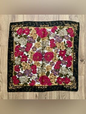 Liz Claiborne Crazy Horse Vintage Silk Floral Scarf